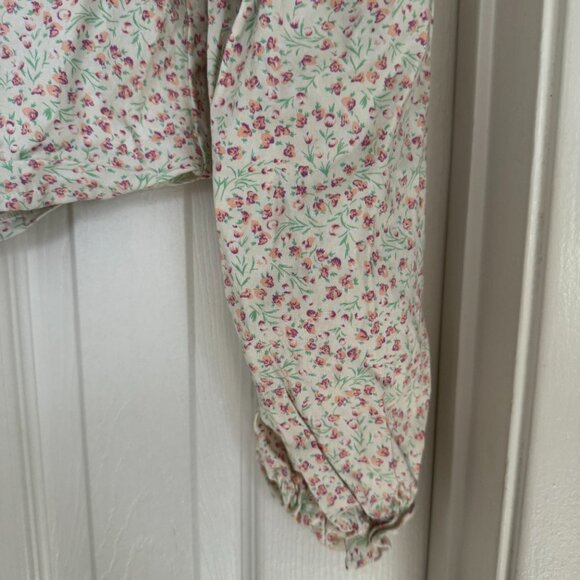 EUC Urban Outfitters Love Struck Floral Hook + Eye CropTop, White / Floral, L - Picture 9 of 14